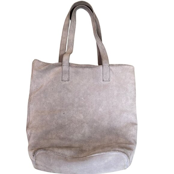 Beryll Gray Suede Tote Bag #159R - Picture 2 of 7